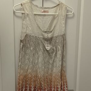 Women's Sleeveless Top with Geometric Pattern